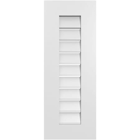 Ekena Millwork Vertical Surface Mount PVC Gable Vent: Functional, w/ 3-1/2"W x 1"P Standard Frame, 12"W x 32"H GVPVE12X3201SF